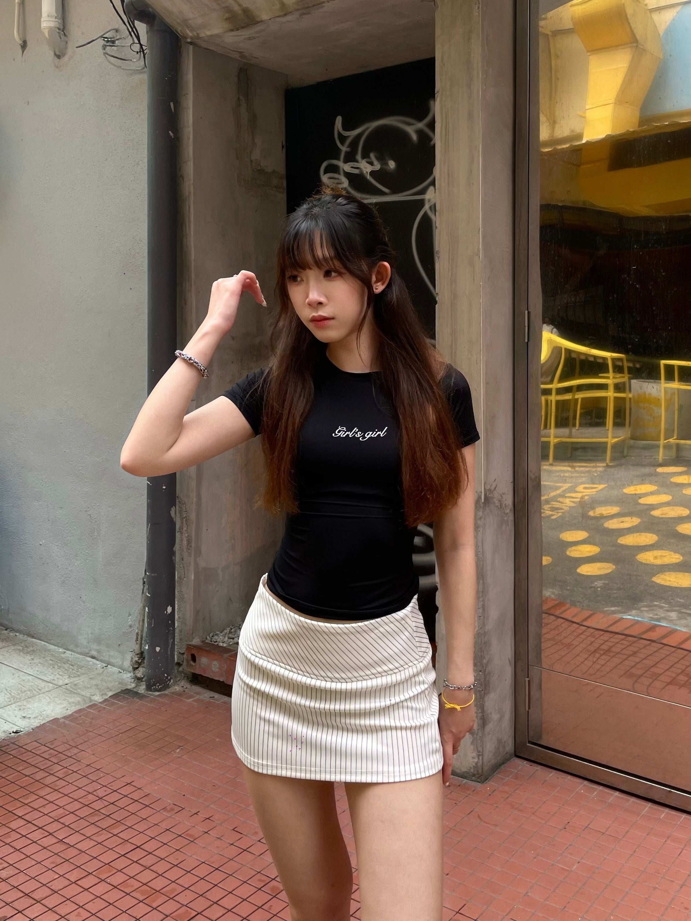 Girl'sGirl Black Slim Fit Basic Top