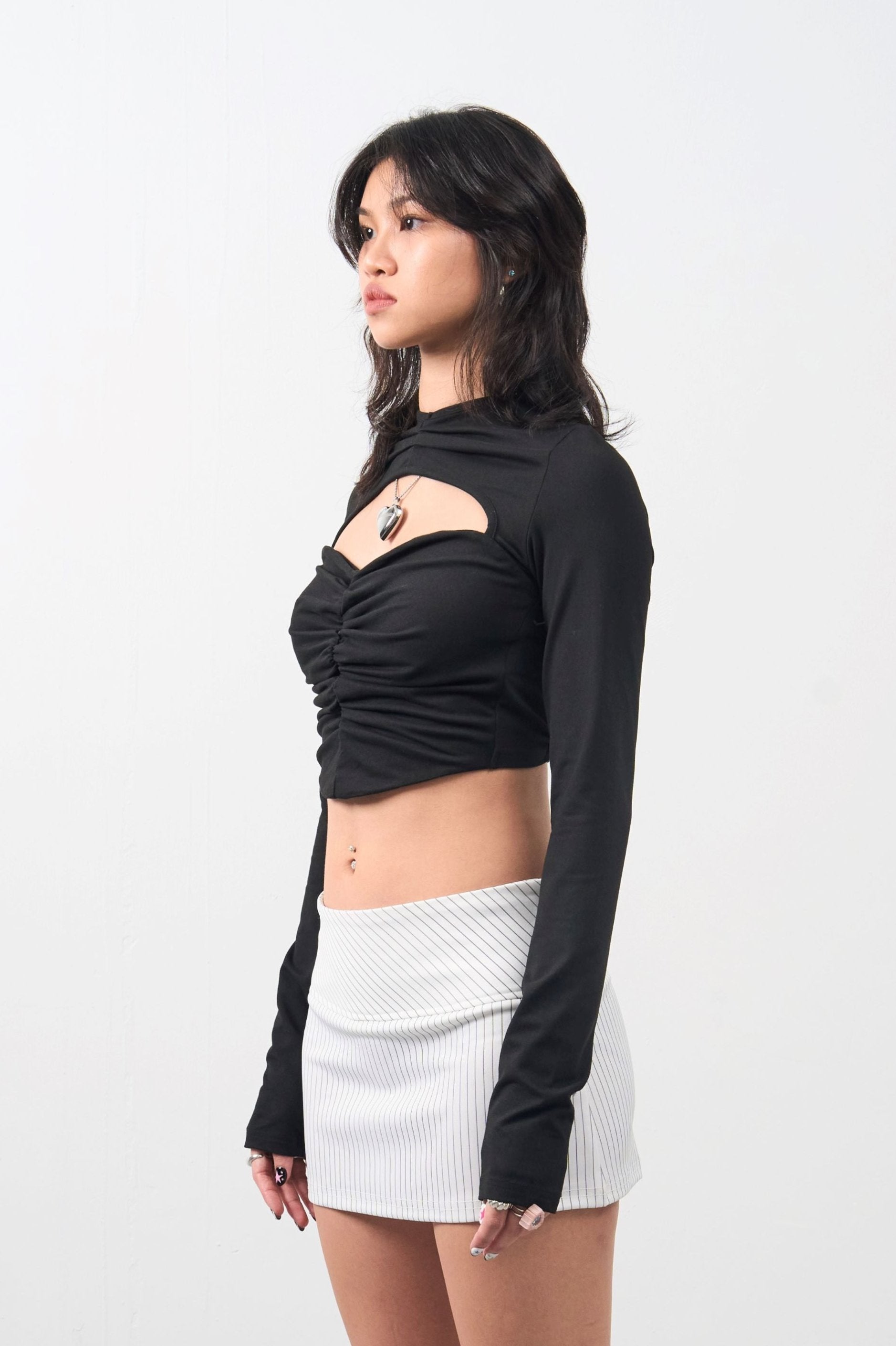 Girl'sGirl Black Backless Long Sleeve