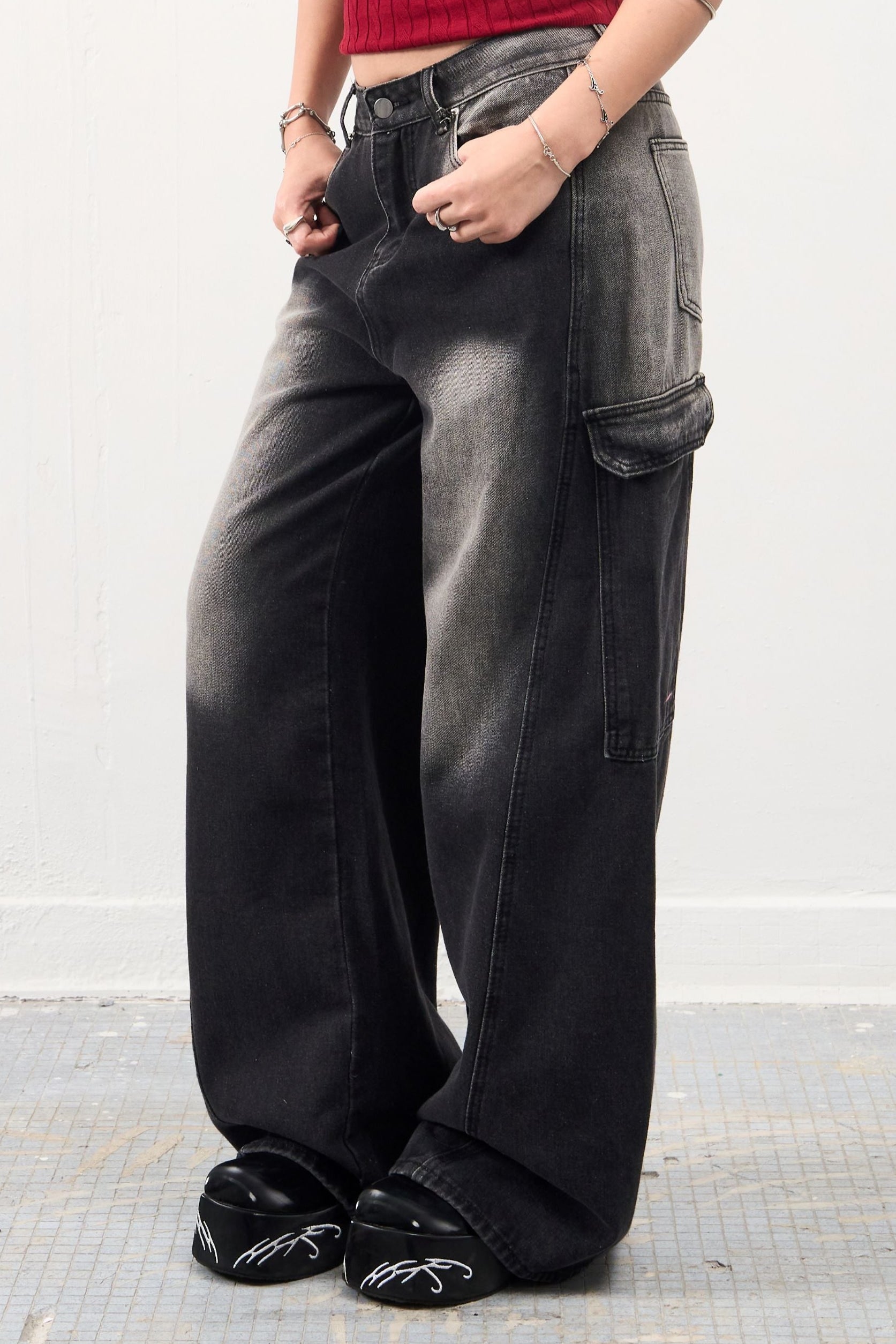 GG Black Baggy Pants