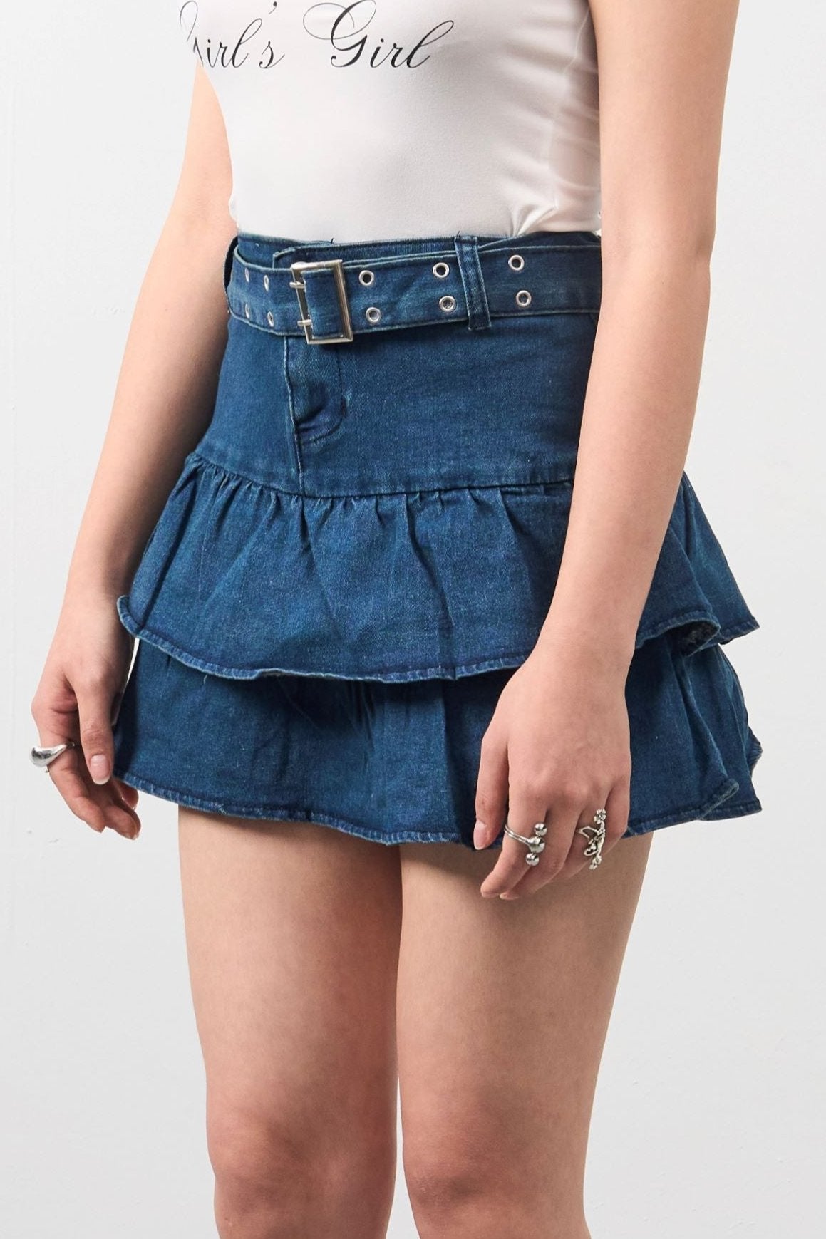 Girl'sGirl Denim Mini Skirt