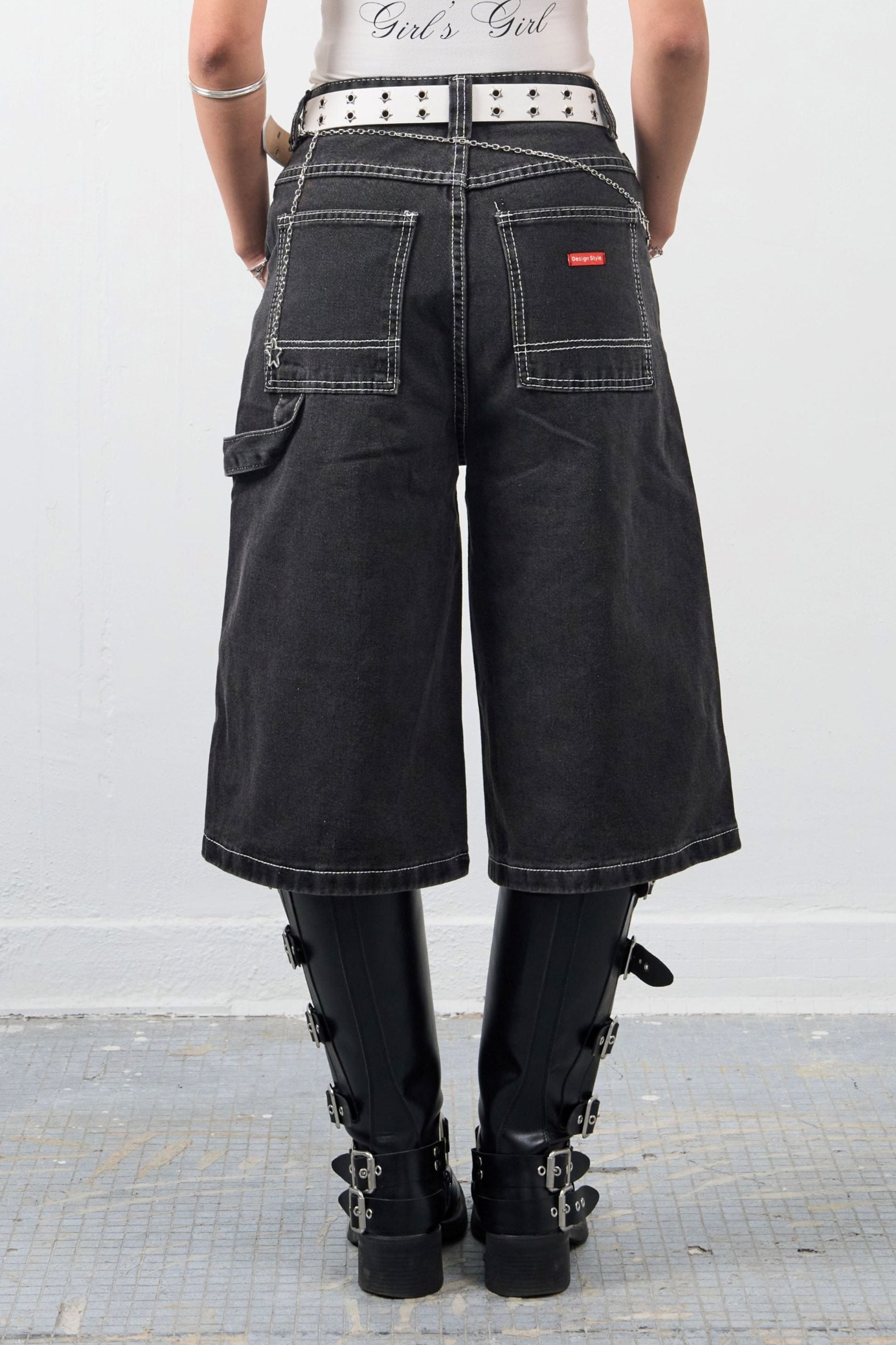 Girl'sGirl Charcoal Denim Jorts