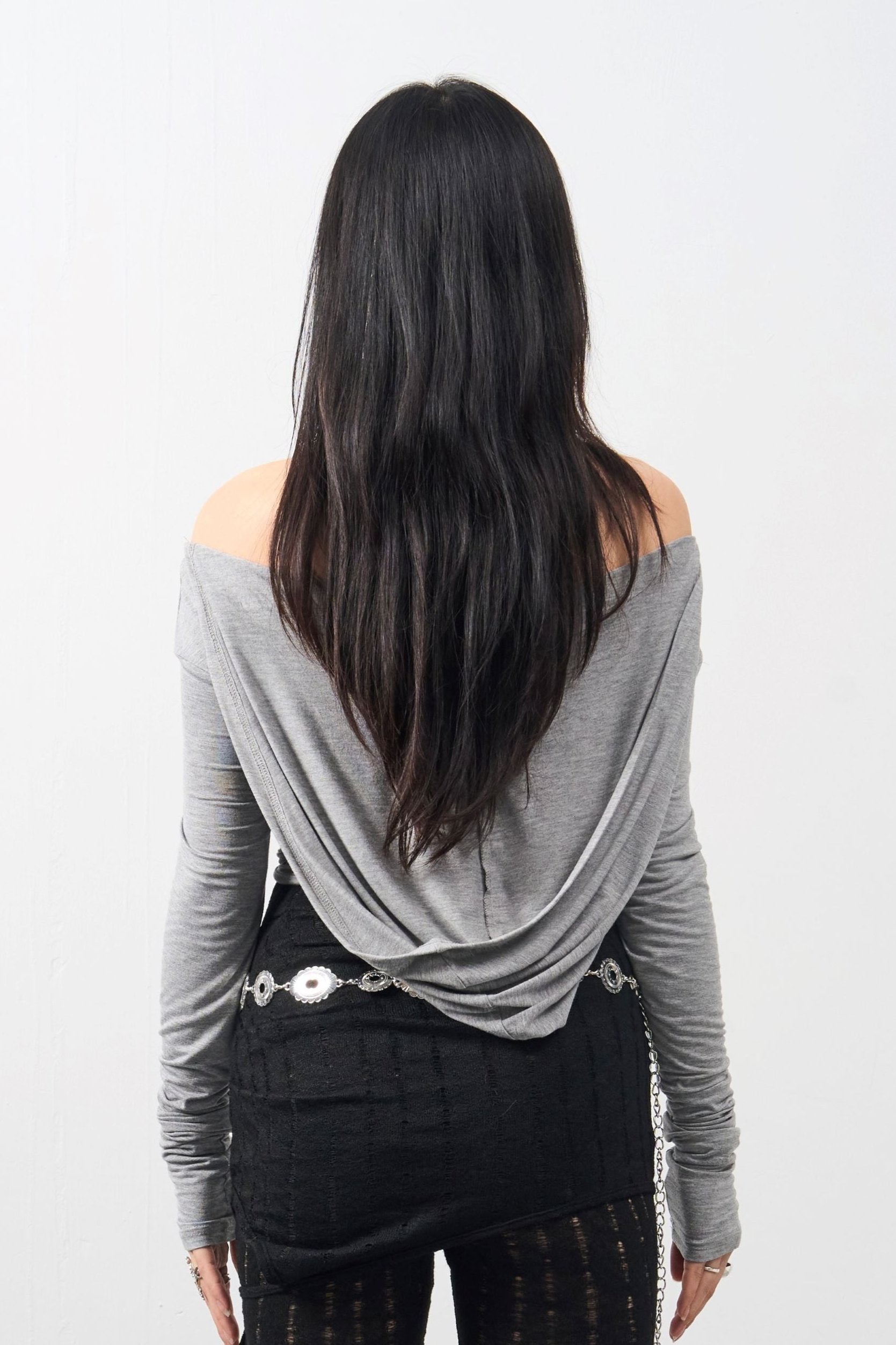 Girl'sGirl Hooded Off-Shoulder Top