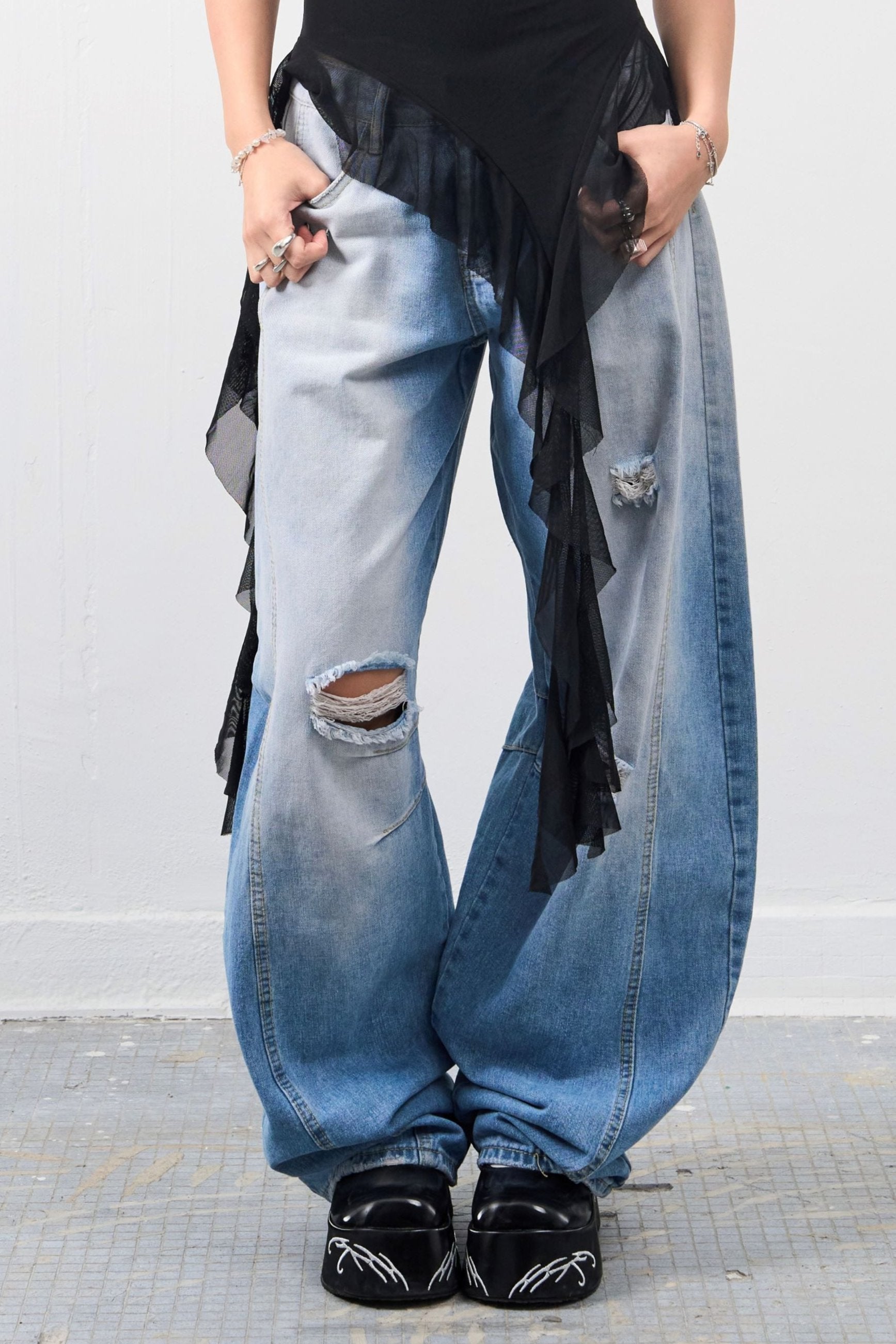 Girl'sGirl Retro Oversized Wide Leg Denim Pants