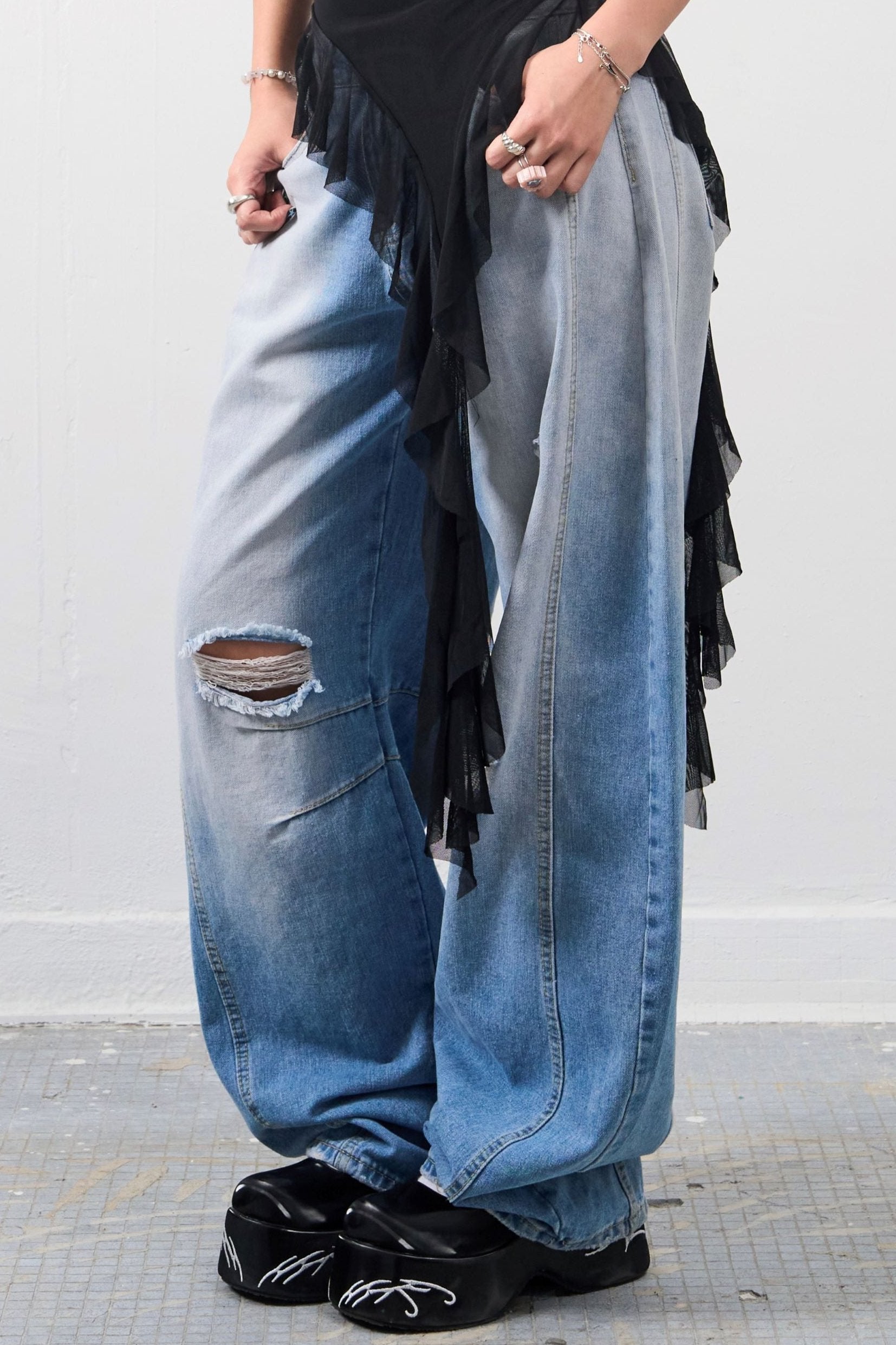 Girl'sGirl Retro Oversized Wide Leg Denim Pants