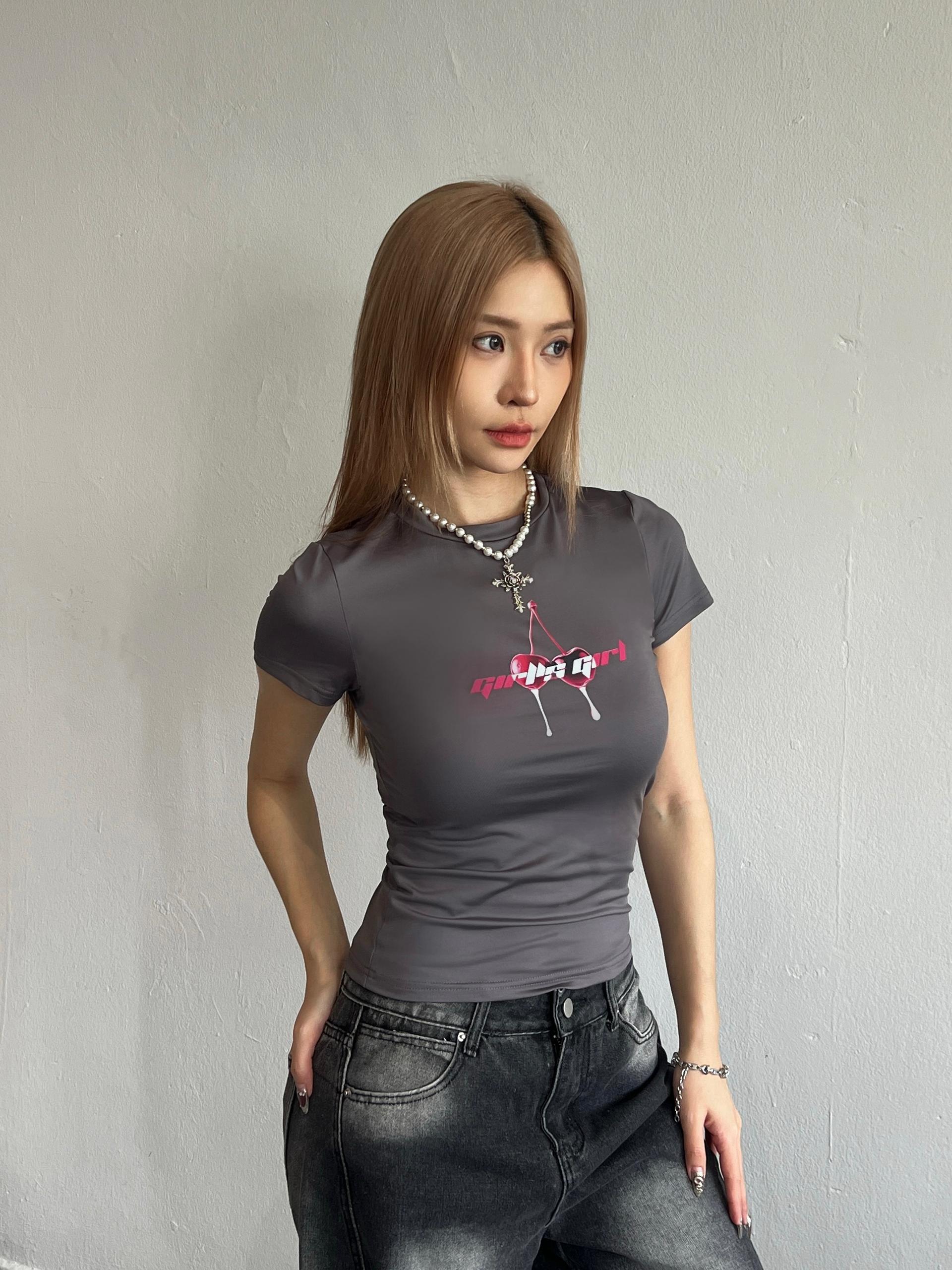Girl'sGirl Grey Slim Fit Top