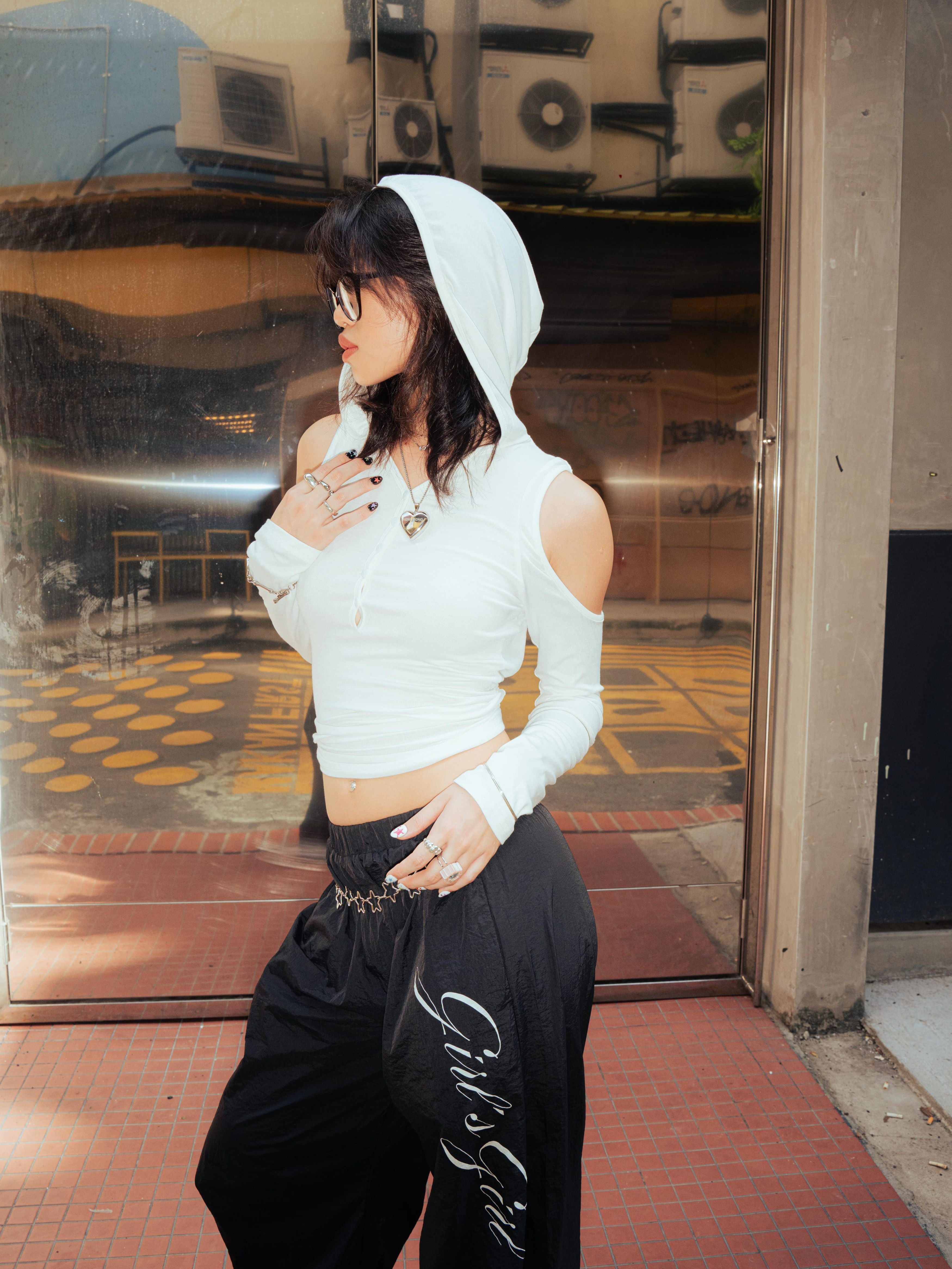 Girl'sGirl White Hooded Long Sleeve