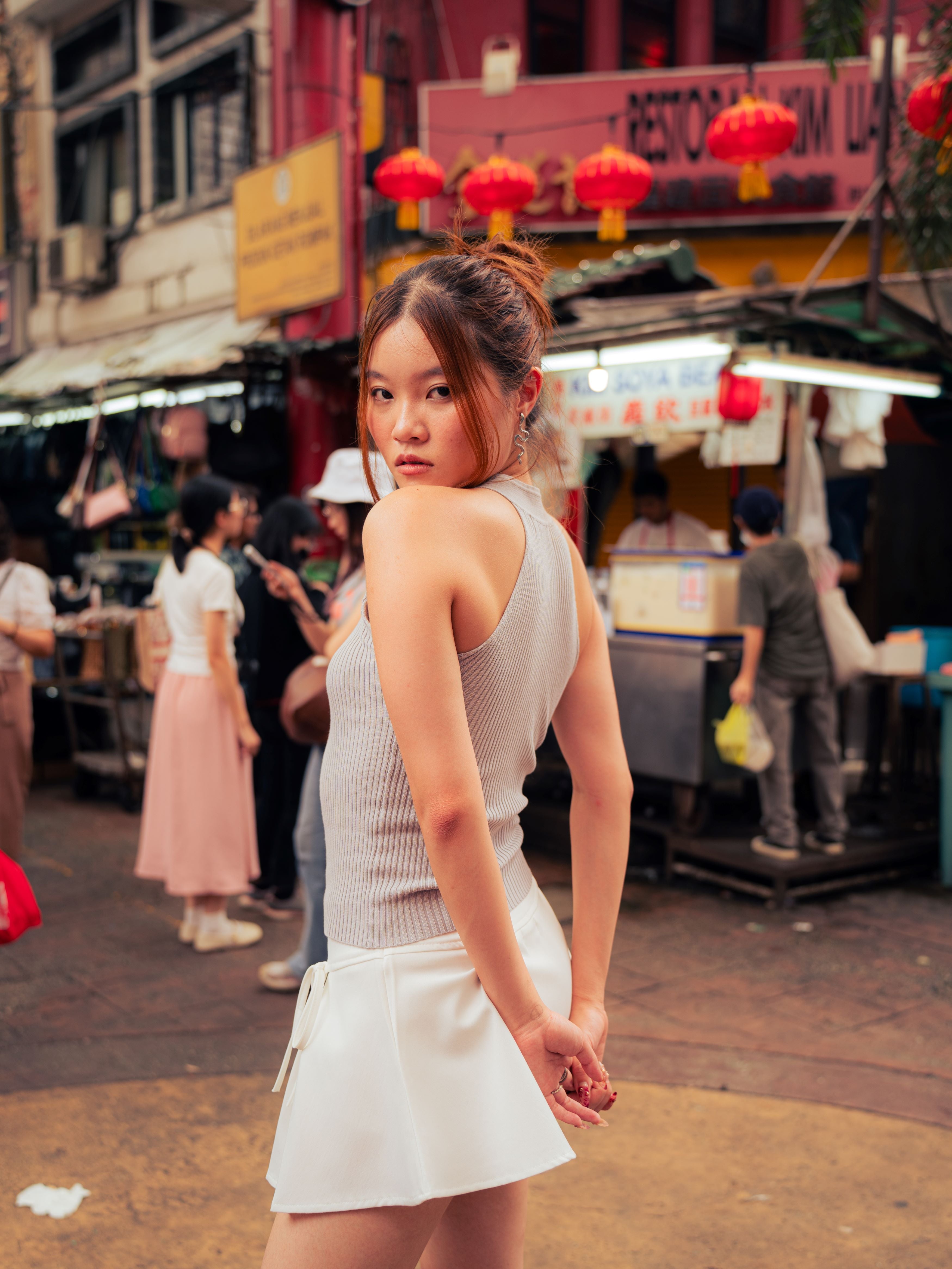 GG CNY White Ribbon Mini Skirt