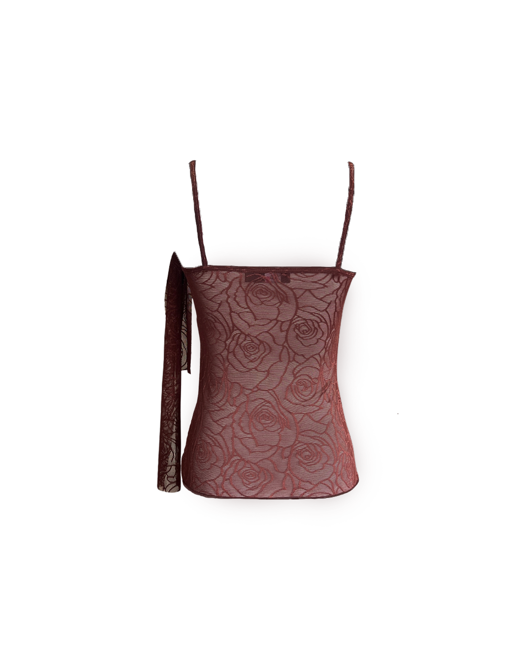 Brown Floral Lace Bandeau Camisole