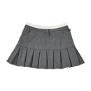 GG Grey Lace Trimmed Mini Flared Skirt