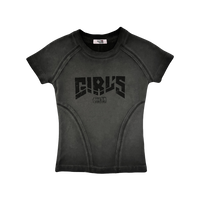 Girl'sGirl Greyish Black Basic Top
