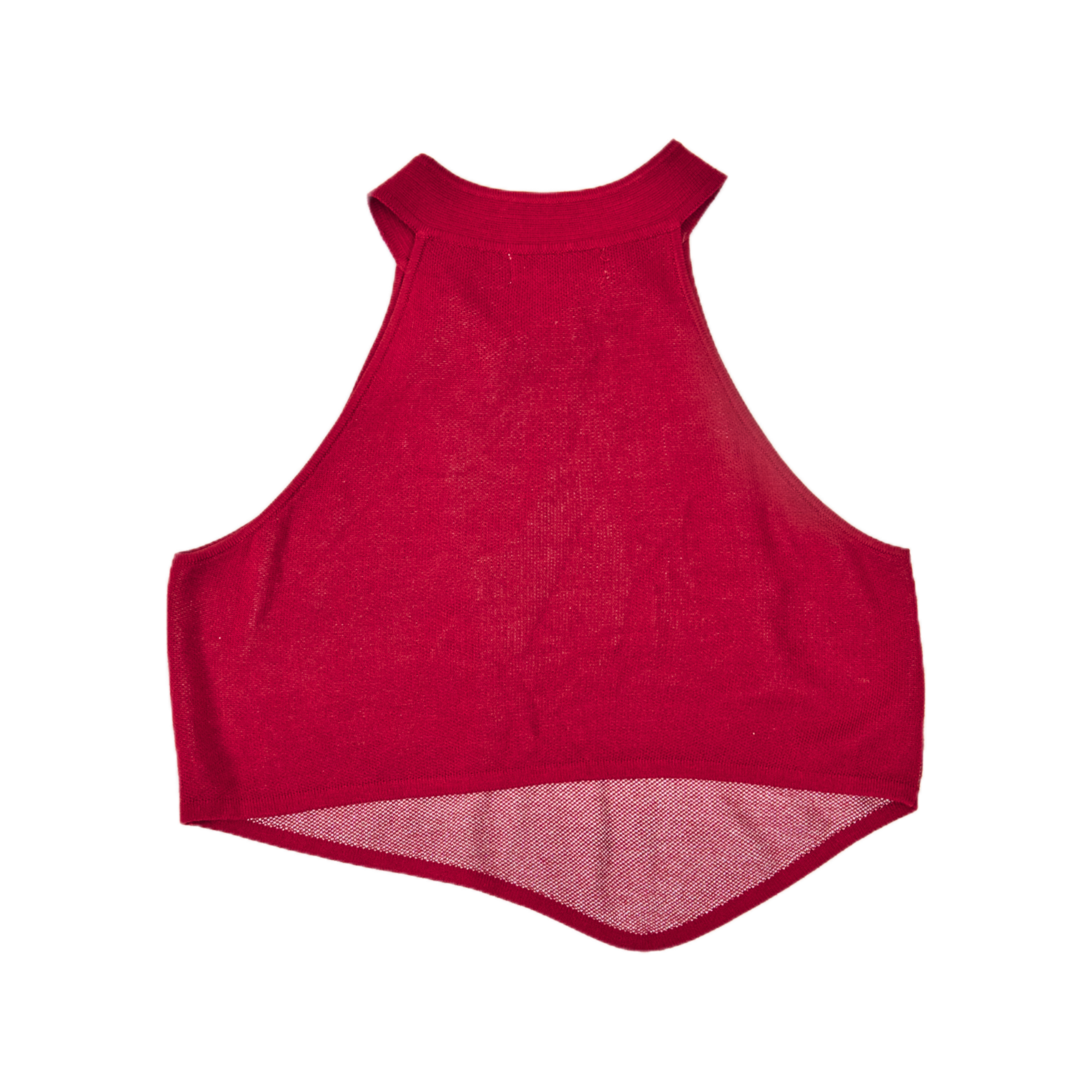 GG CNY Red Front Tie Collar Tank Top