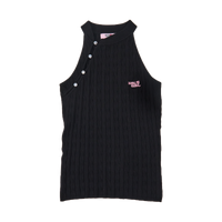 GG CNY Black Mandarin Oriental Button Tank Top