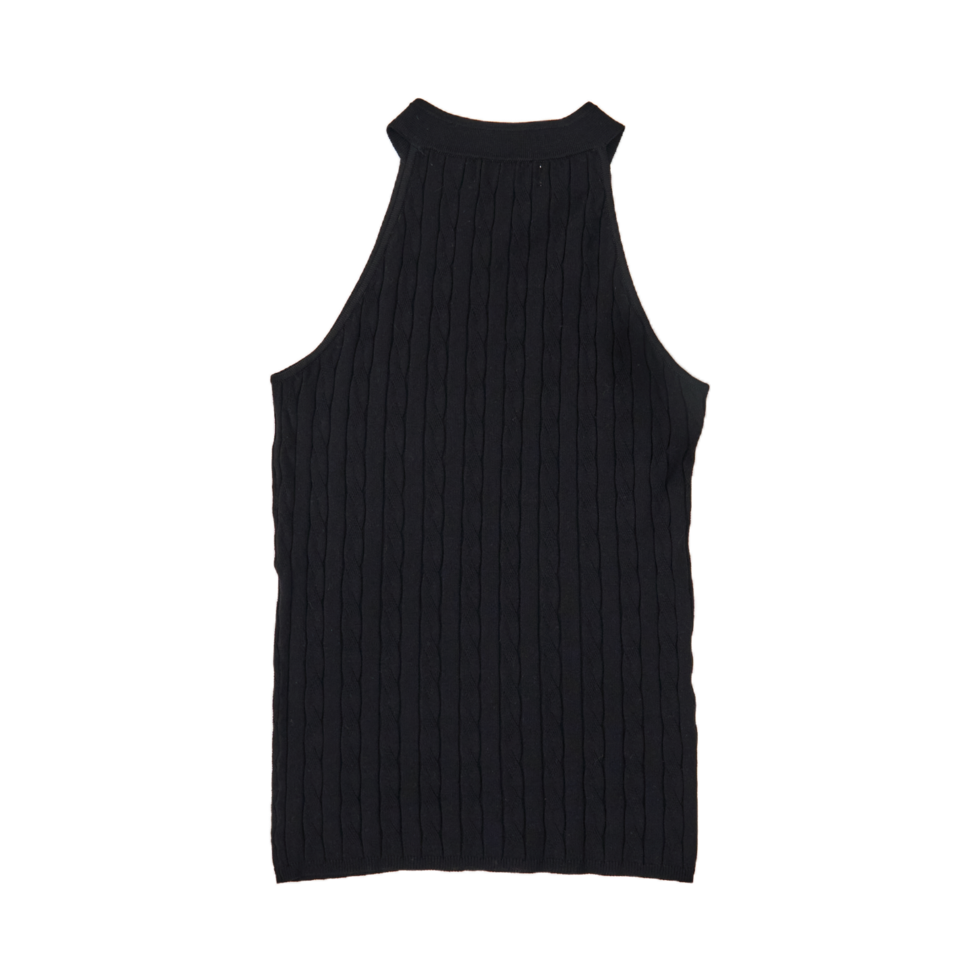 GG CNY Black Mandarin Oriental Button Tank Top