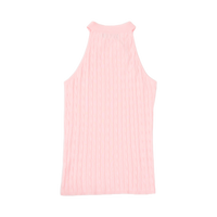 GG CNY Pink Mandarin Oriental Button Tank Top