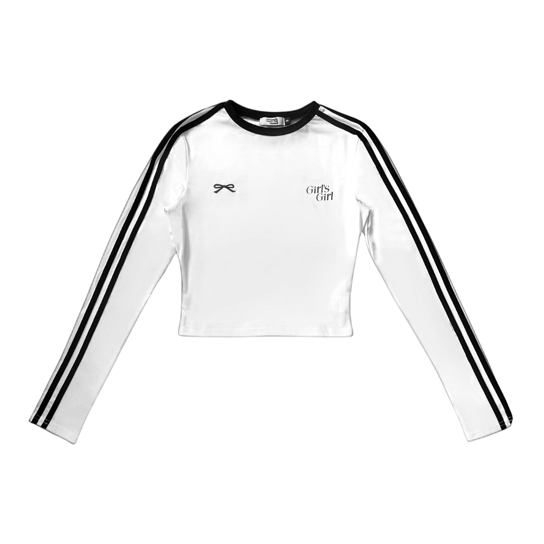 Girl'sGirl Striped White Long Sleeves