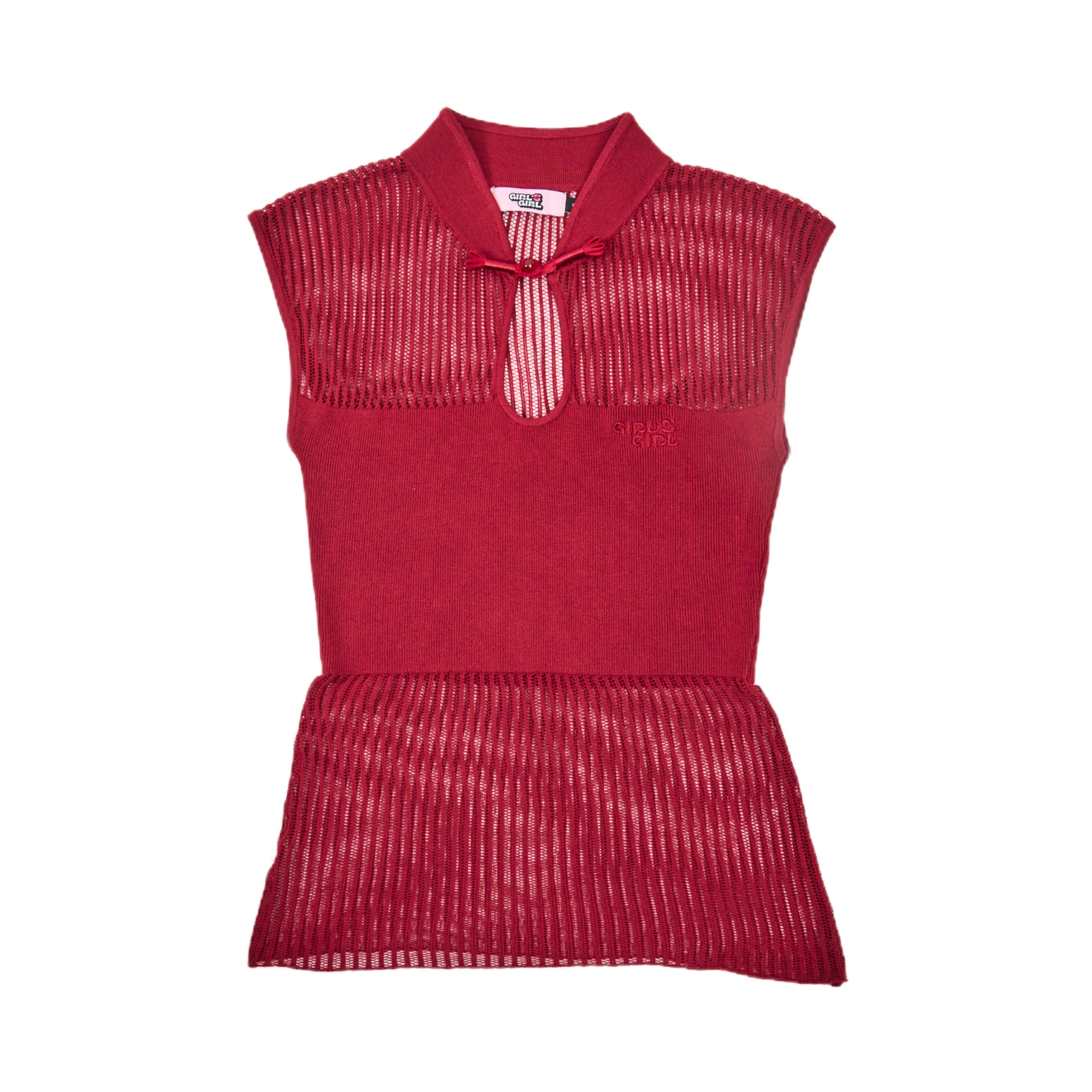 GG CNY Red Knitted Sleeveless Top