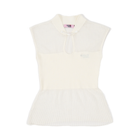 GG CNY White Knitted Sleeveless Top