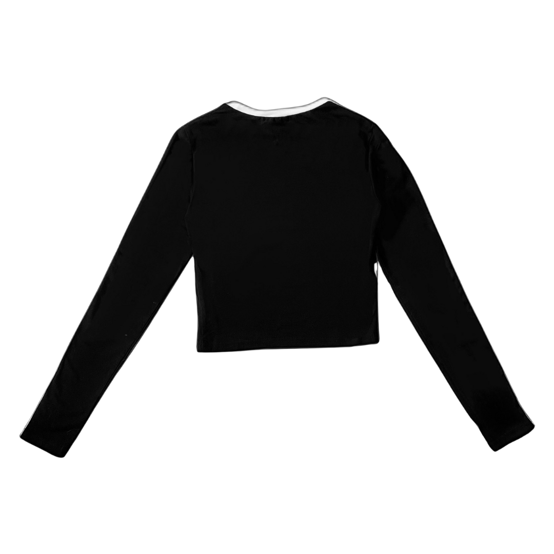 Girl'sGirl Striped Black Long Sleeves
