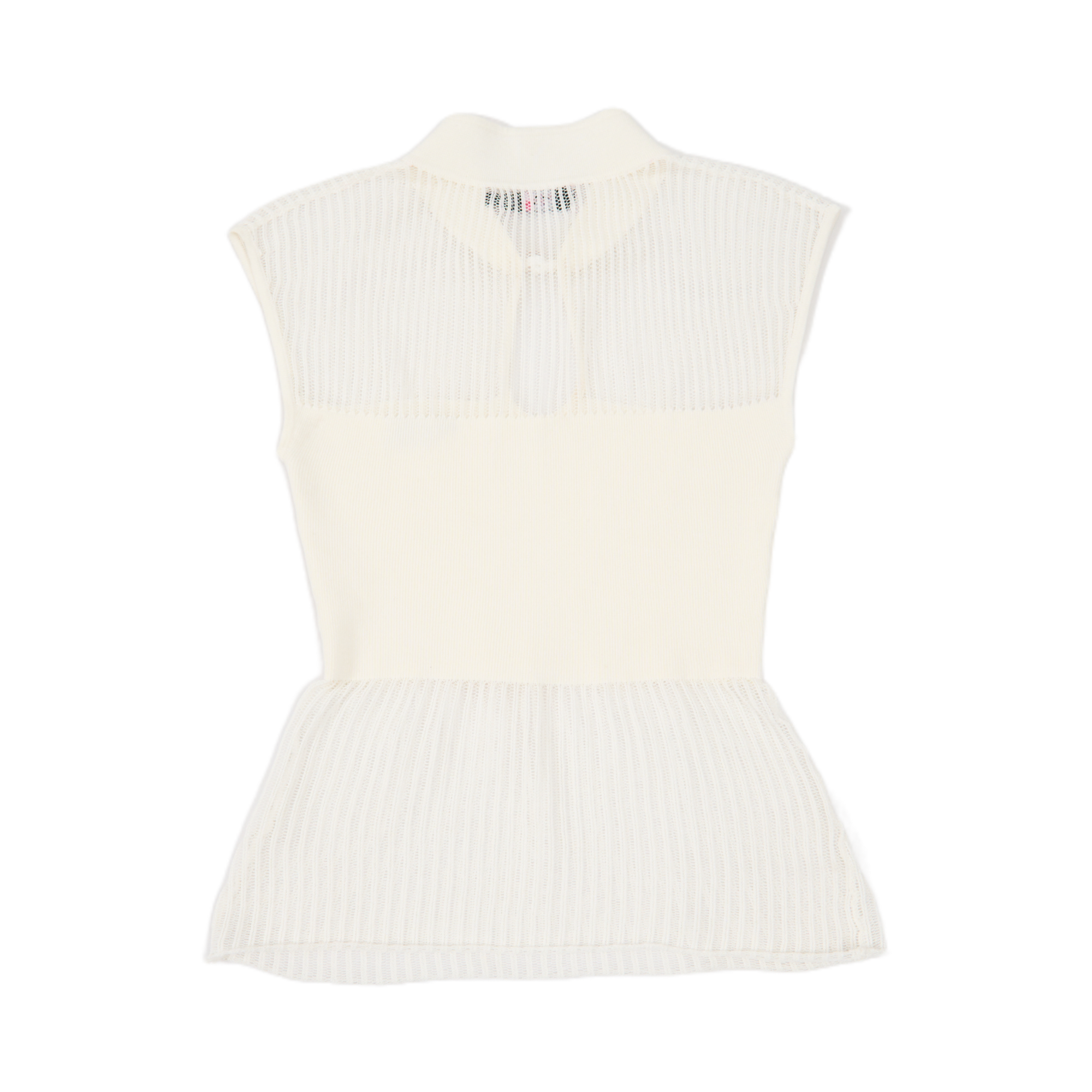 GG CNY White Knitted Sleeveless Top