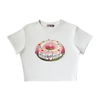 Girl'sGirl Doughnut White Crop Top
