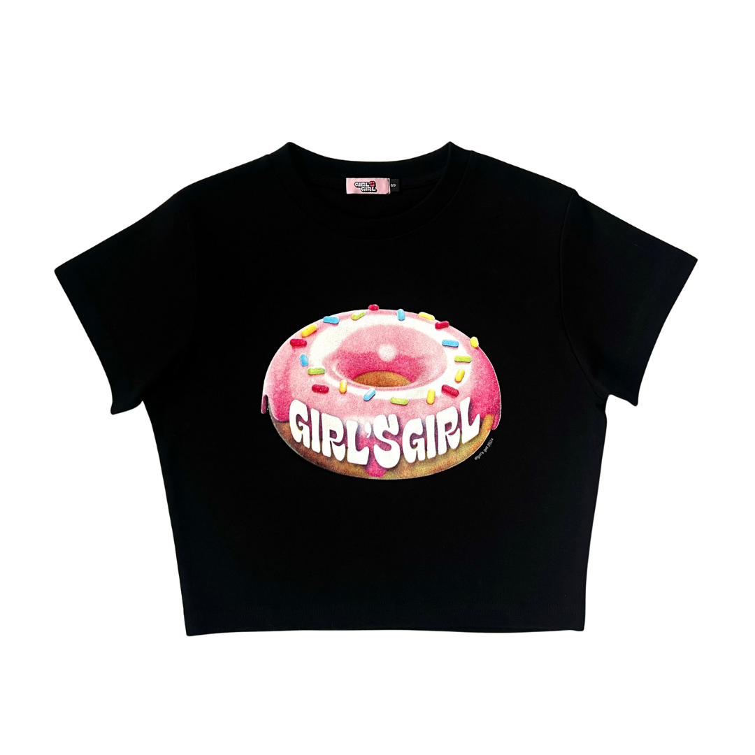 Girl'sGirl Doughnut Black Crop Top