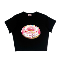 Girl'sGirl Doughnut Black Crop Top