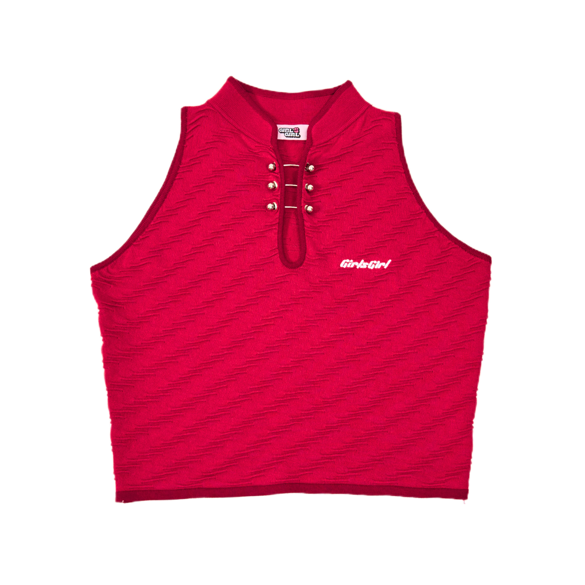 GG CNY Red Chinese Retro Crop Top