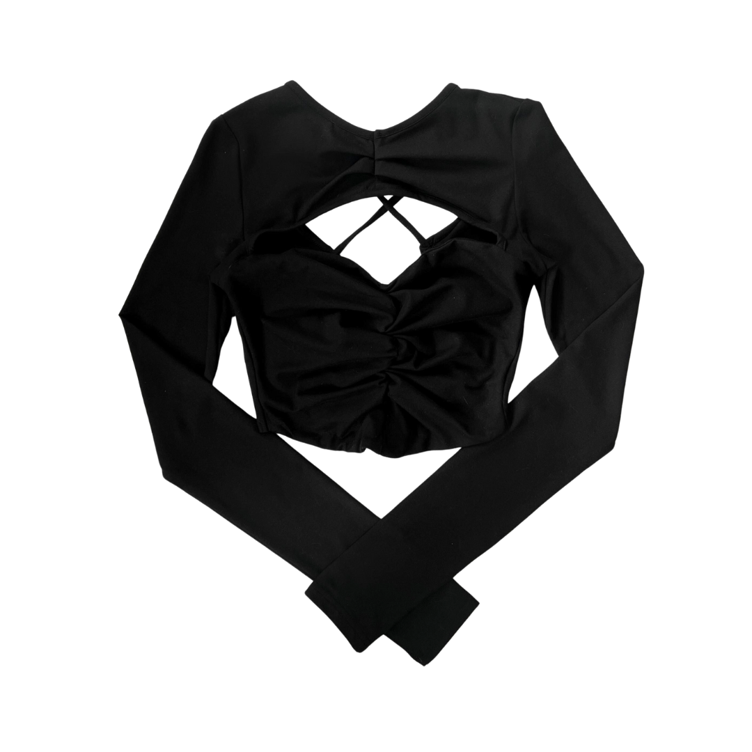 Girl'sGirl Black Backless Long Sleeve