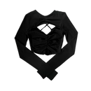 Girl'sGirl Black Backless Long Sleeve