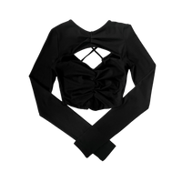 Girl'sGirl Black Backless Long Sleeve