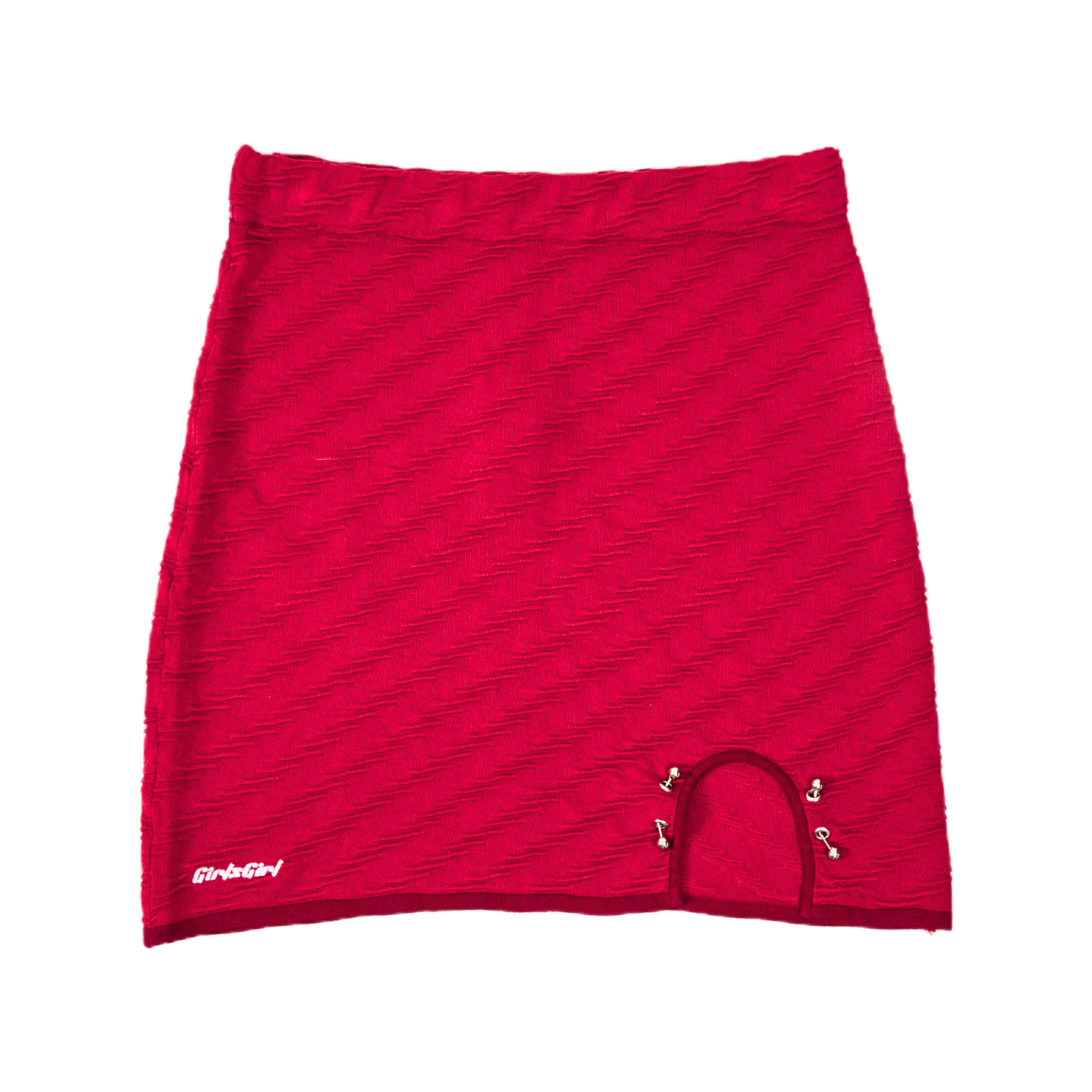 GG CNY Red Chinese Retro Short Skirt