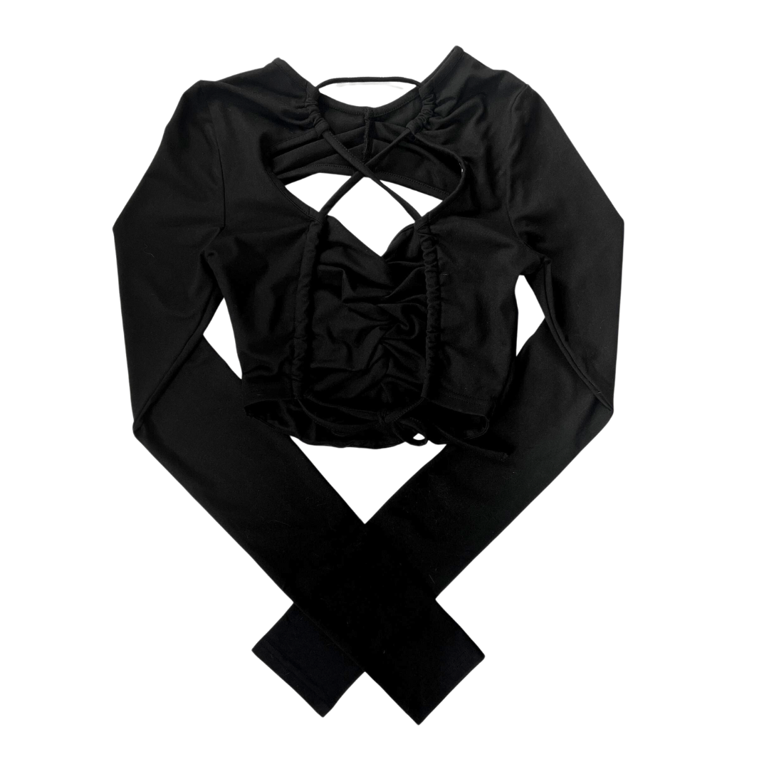 Girl'sGirl Black Backless Long Sleeve