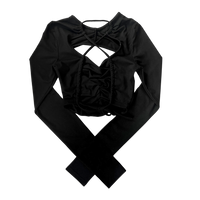 Girl'sGirl Black Backless Long Sleeve