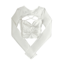Girl'sGirl White Backless Long Sleeve