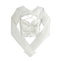 Girl'sGirl White Backless Long Sleeve
