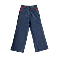 GG CNY Red Lace Trimmed Denim Pants