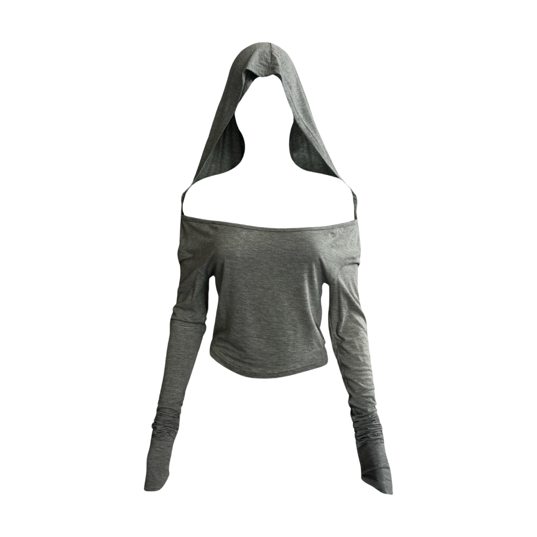 Girl'sGirl Hooded Off-Shoulder Top