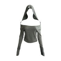 Girl'sGirl Hooded Off-Shoulder Top