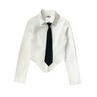 Girl'sGirl Solid Black Tie Shirt