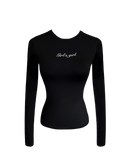 Girl'sGirl Black Slim Fit Long Sleeve Top