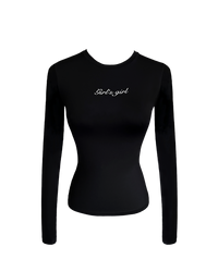 Girl'sGirl Black Slim Fit Long Sleeve Top