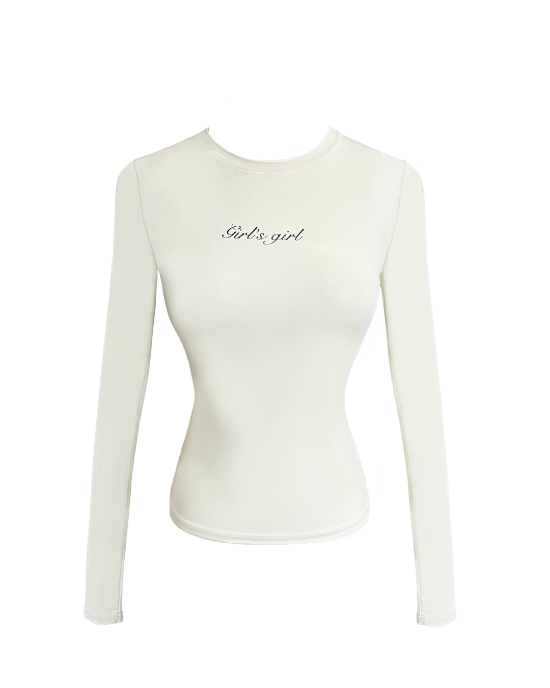 Girl'sGirl Cream White Slim Fit Long Sleeve Top