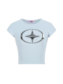 Girl'sGirl Baby Blue Dualcode Sparkle Top
