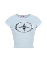 Girl'sGirl Baby Blue Dualcode Sparkle Top