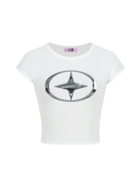 Girl'sGirl White Dualcode Sparkle Top