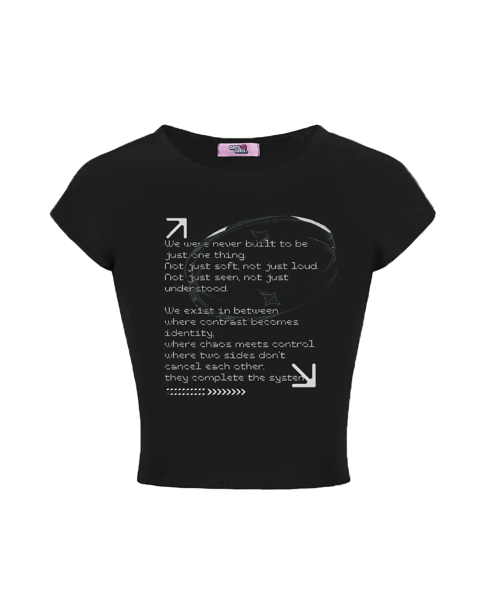 Girl'sGirl Black Dualcode Notes Top