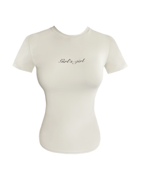 Girl'sGirl Beige Slim Fit Basic Top