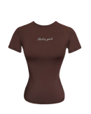 Girl'sGirl Brown Slim Fit Basic Top