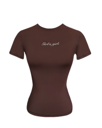 Girl'sGirl Brown Slim Fit Basic Top