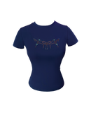 GG CNY Navy Blue Oriental Pearl Bow Tee